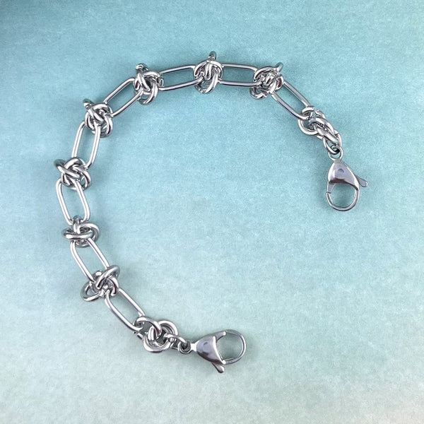 Barbed wire stainless steel replacement medical alert bracelet.