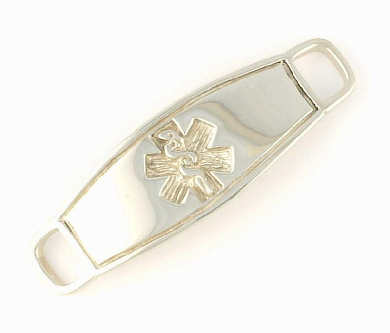 14 KT White Gold Medical ID Tag