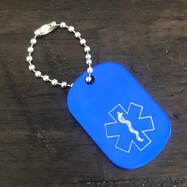 Blue Medical Alert Keychain - n-styleid.com