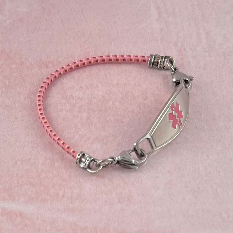 Stretch Medical ID Bracelet ~ Pink