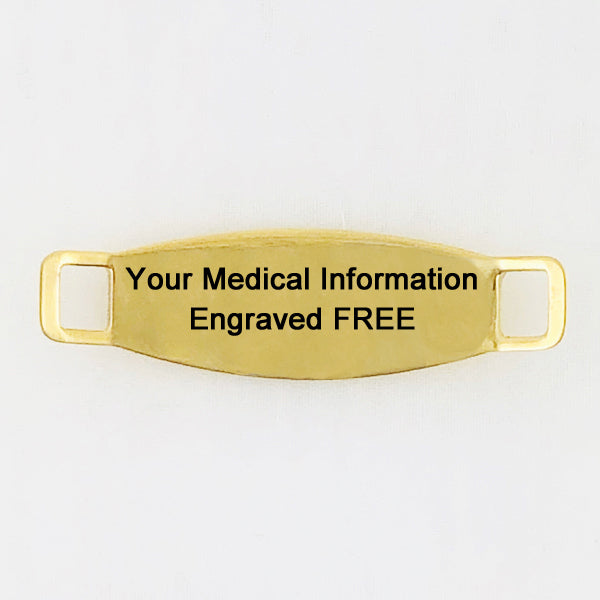 Medical Bracelet Gold Plated Bangle w/White Star