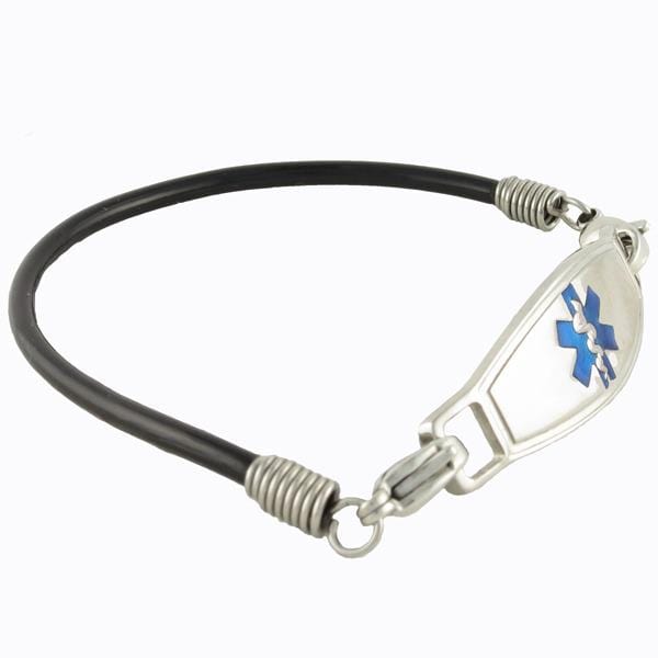 Black Rubber Medical ID Bracelets - n-styleid.com