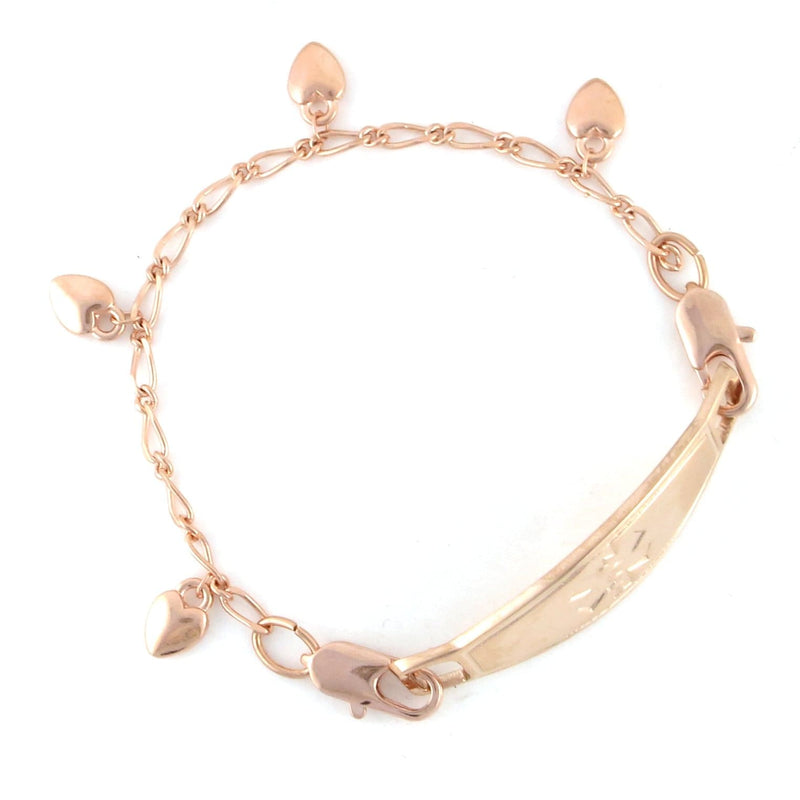 Chain of Hearts Rose Gold Medical Bracelet - n-styleid.com