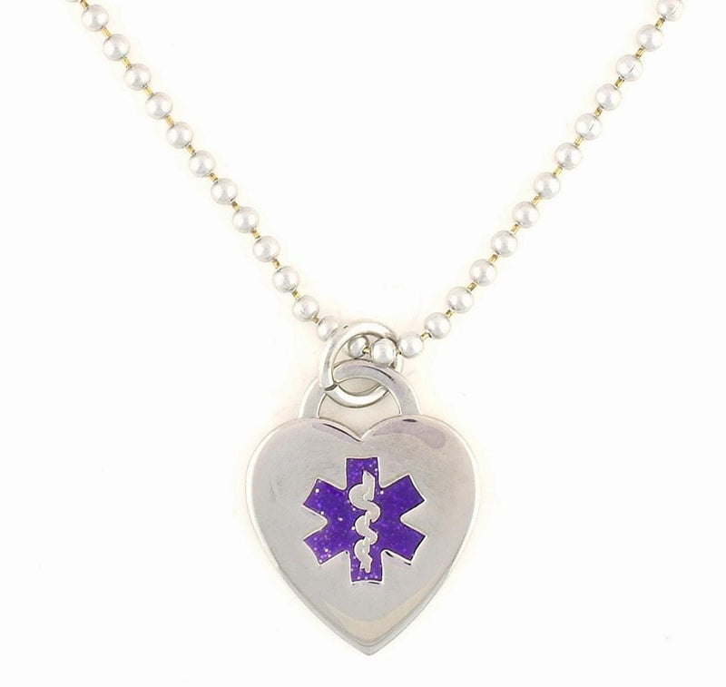 Purple Heart Medical Necklace - n-styleid.com