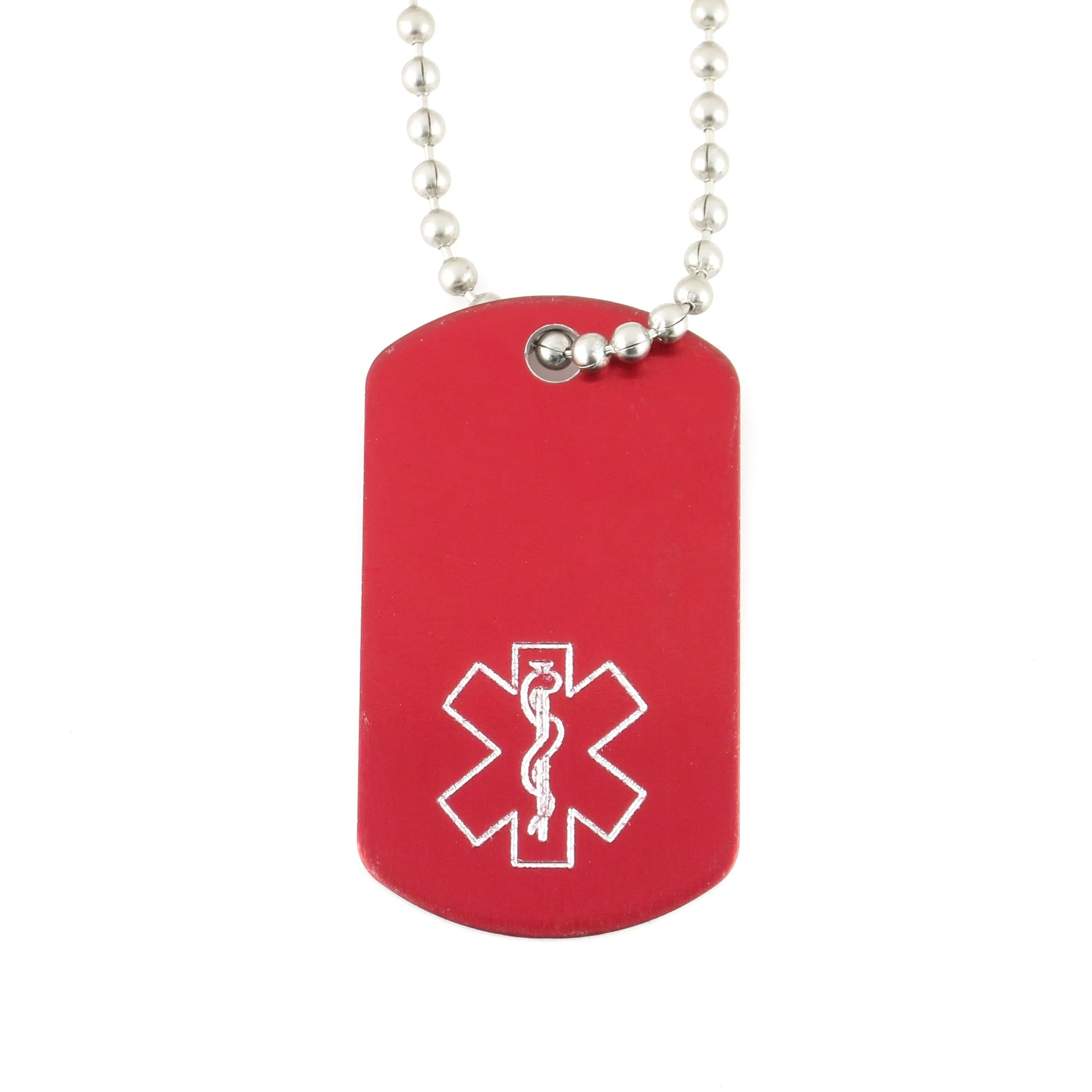 Buy Stainless Steel Dog Tag Red