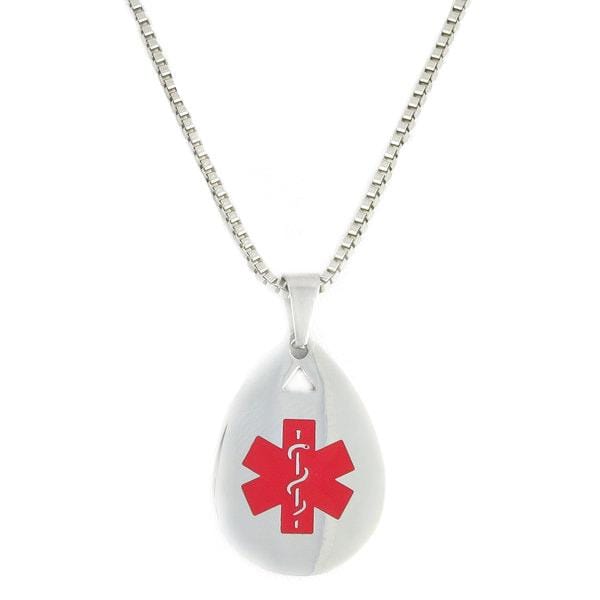 Red Teardrop Medical Necklace - n-styleid.com