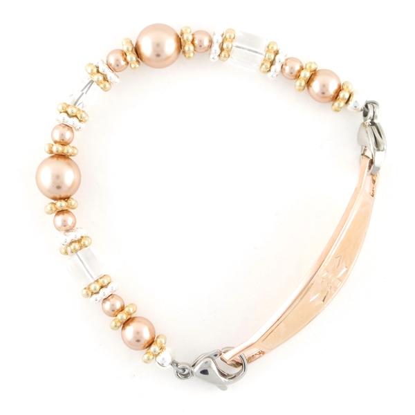 Rosy Beaded medical Bracelet - n-styleid.com