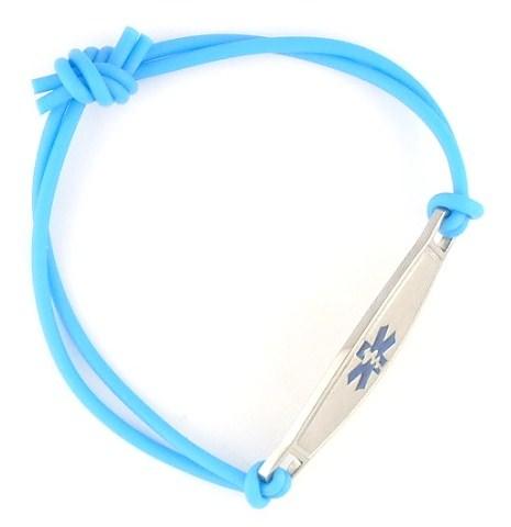 Sky Blue Knot Rubber Medic Bracelet - n-styleid.com