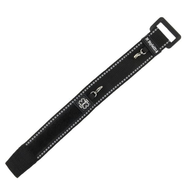 Black nylon Velcro replacement medical bracelet.
