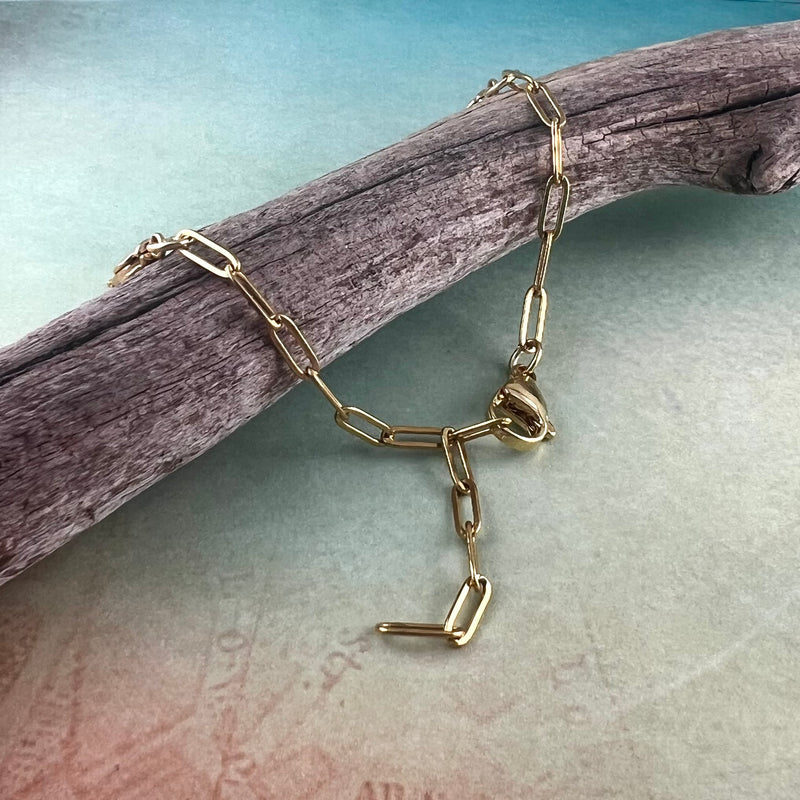 Gold Medical Alert Bracelet ~ Adjustable Paperclip