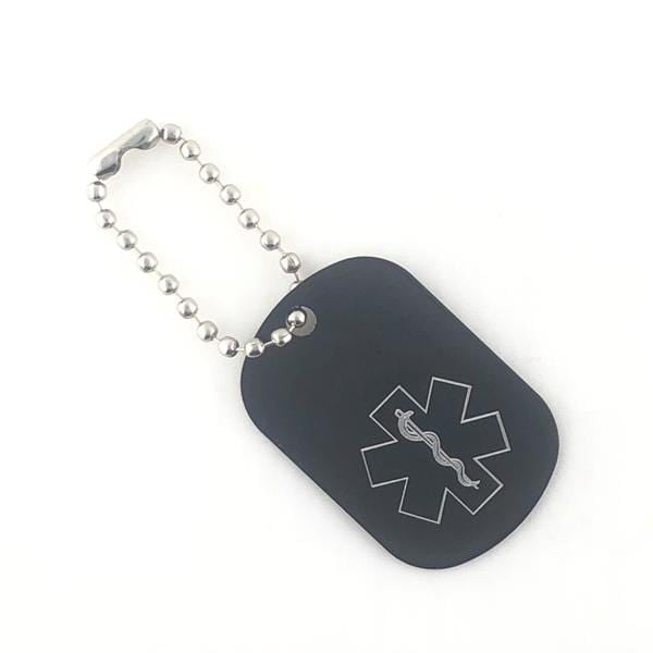 Black Medical Alert Keychain - n-styleid.com
