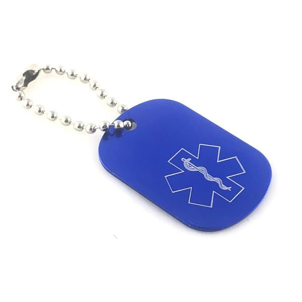 Blue Medical Alert Keychain 