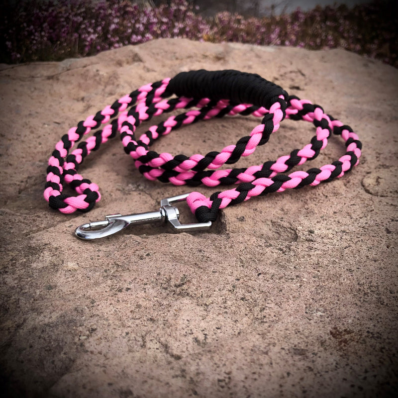 Paracord Glow In The Dark Pink Dog Collar & Leash