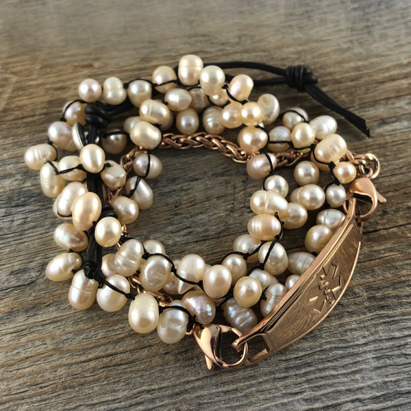 Sea of Pearls 2 in 1 Beaded Medical Bracelet