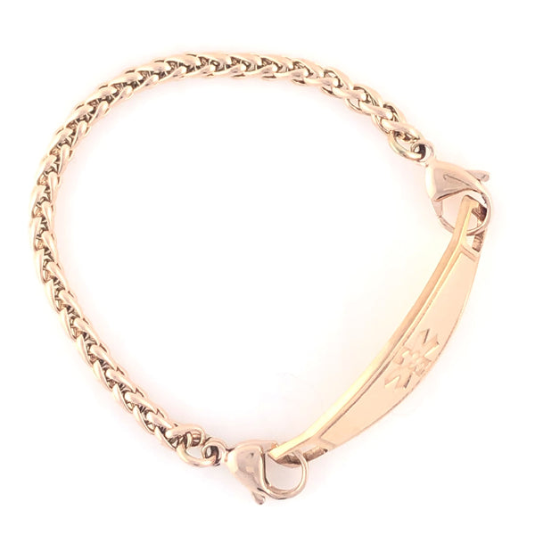 Rose Gold and Silver Chevron Arrow Medical ID Bracelet. Free Custom Engraving 7.0 in. | Universal Medical Data
