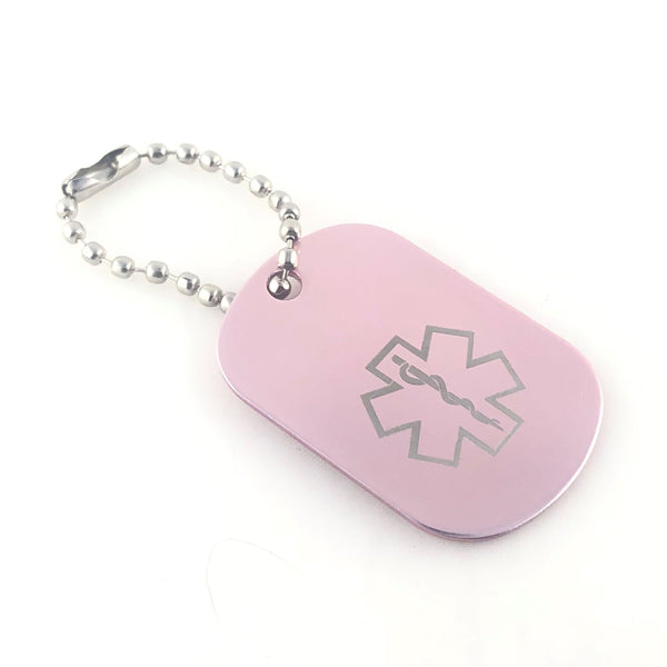 Pink Medical Alert Keychain