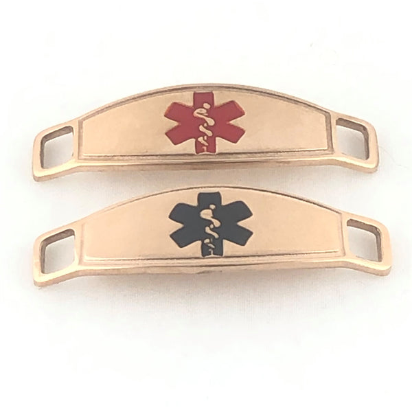 Wheat Design Rose Gold Medical Alert ID Bracelet