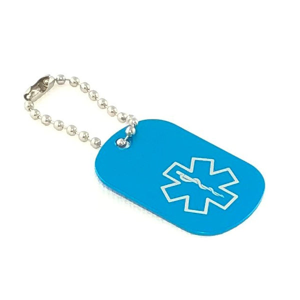 Turquoise Medical Alert Keychain