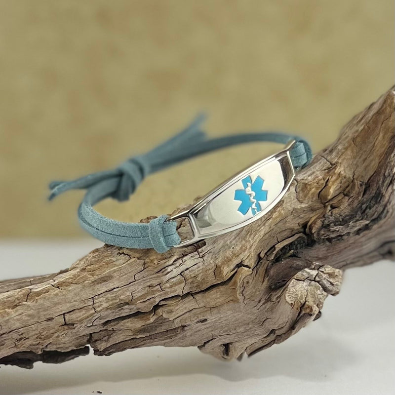 Turquoise Suede Medical Alert Bracelet