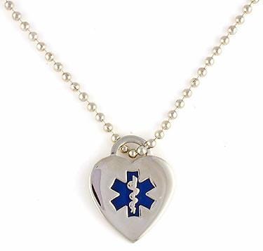 Blue Heart Medical Necklace - n-styleid.com
