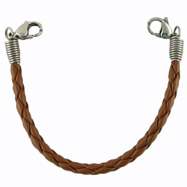 Brown Braided Leather Interchangeable Medical Bracelets - n-styleid.com