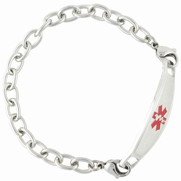 Cable Link Medical ID Bracelet w/Contempo ID - n-styleid.com