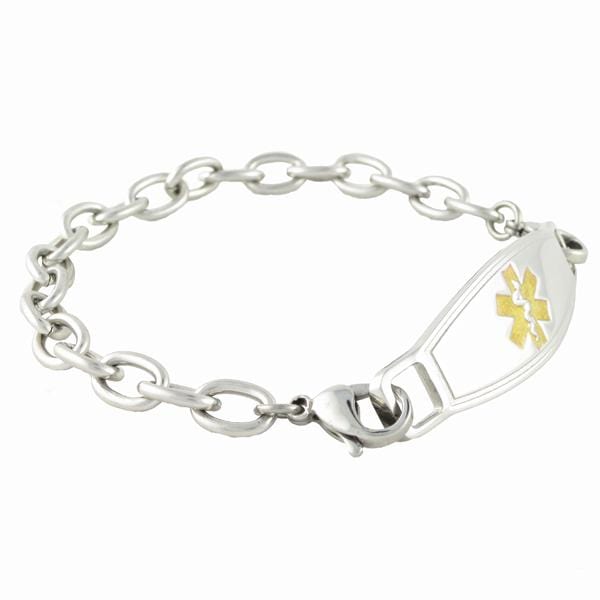 Cable Link Medical ID Bracelet w/Contempo ID - n-styleid.com