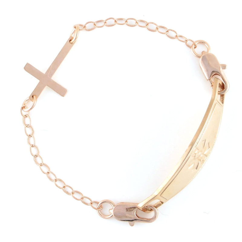Cross Rose Gold Medical Bracelet - n-styleid.com