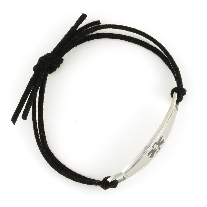 Black Knot Suede Medical Bracelet - n-styleid.com