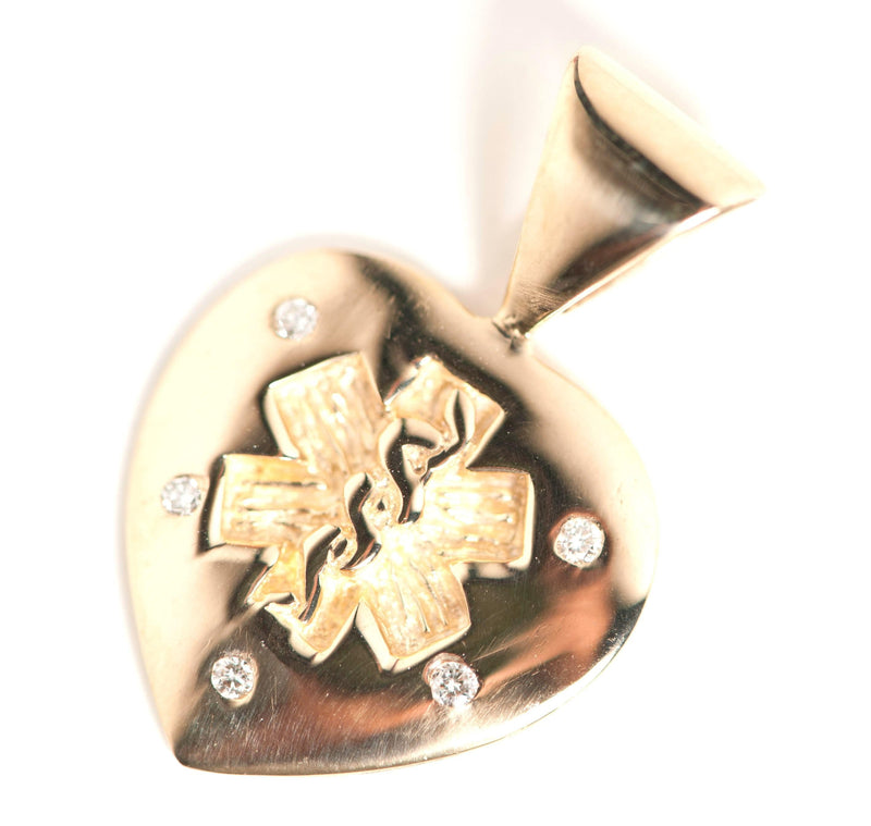 14k Diamond Studded Gold Medical Pendant - n-styleid.com