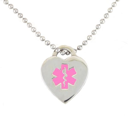 Pink Heart Medical Necklace - n-styleid.com