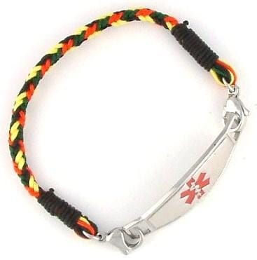 Rasta Braided Medical ID Bracelet - n-styleid.com