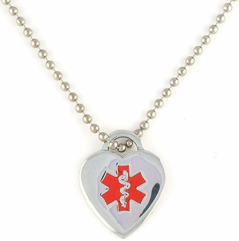 Red Heart Medical Necklace - n-styleid.com
