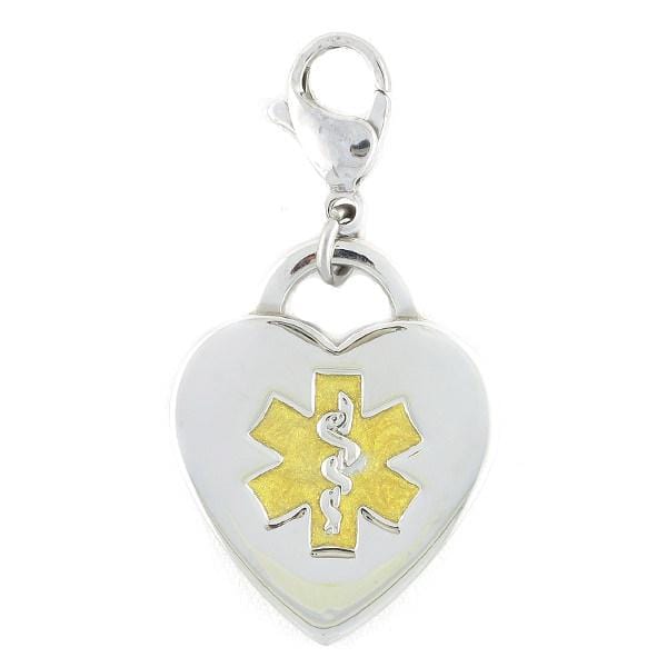 Two-Tone Heart Medical Charms w/Lobster Clasp - n-styleid.com