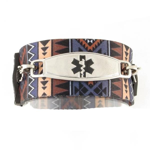 Aztec Free medical alert bracelet with black medical ID tag - n-styleid.com