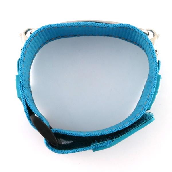 Turquoise nylon and Velcro replacement medical bracelet.