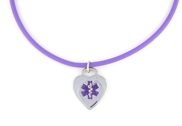 Violet Rubber Medical Necklace - n-styleid.com