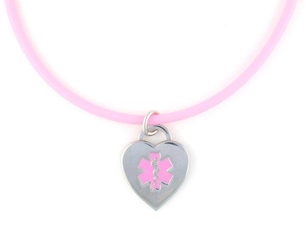 Pink Rubber Medical Necklace - n-styleid.com